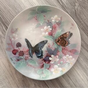 1988 Lena Liu -Red-Spotted Purples Collector Plate – Fine China – Butterfly 8.5”
